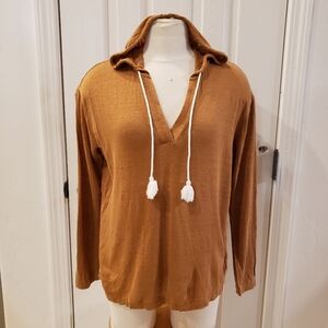 Sigrid Olsen Tan Hooded Top